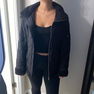 Ralph Lauren quilted jacket with shearling trim